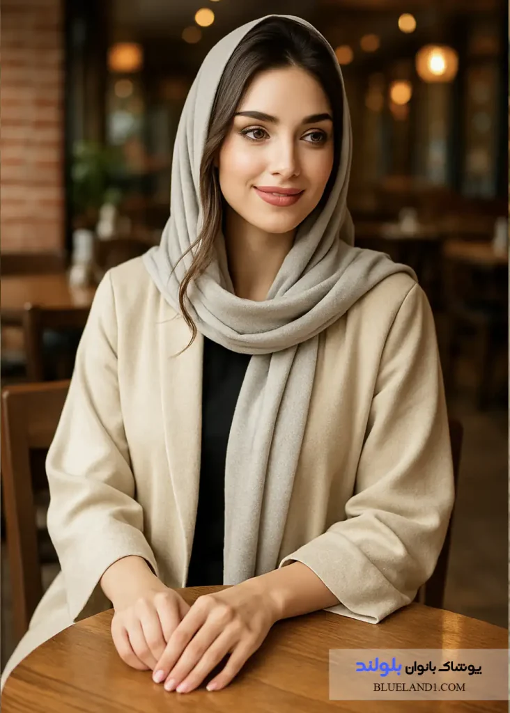 استایل شیک تابستانه با مانتو جلو باز و شال نخی