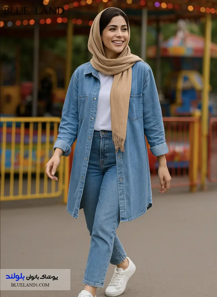  استایل اسپرت پاییزی دخترانه با مانتوی جین
