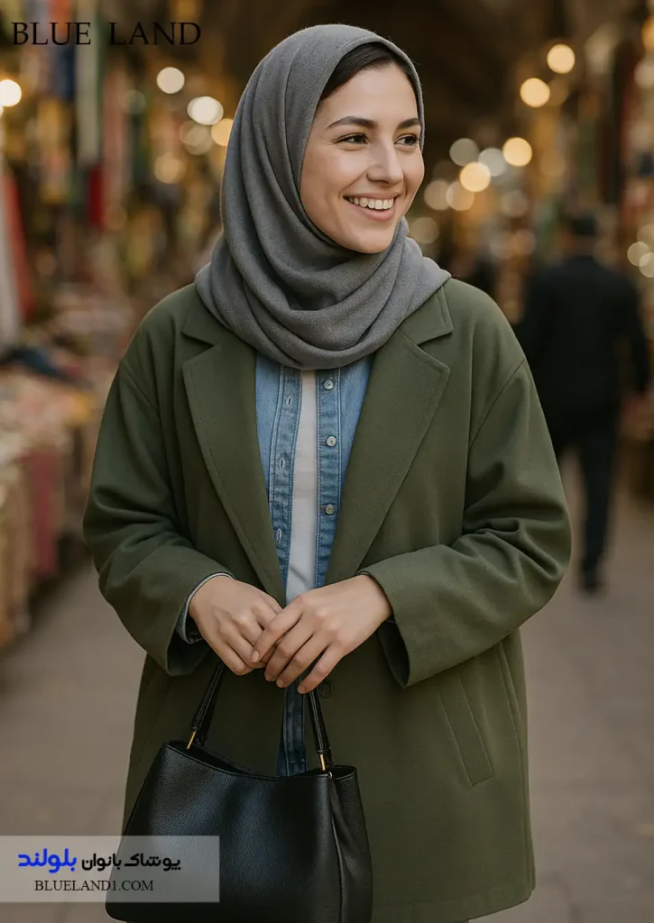 استایل اسپرت پاییزی دخترانه با شومیز جین و کت اورسایز