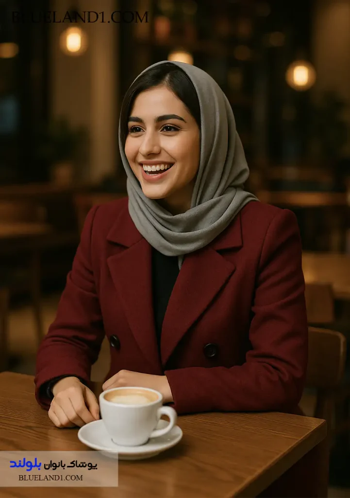 کت زرشکی پاییزی زنانه شیک مناسب مهمانی و کافه.